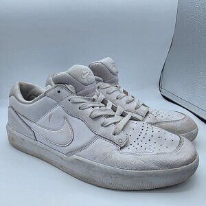 Nike SB Force 58 Premium Mens Size 10.5 Triple White Sneaker Shoes Walking